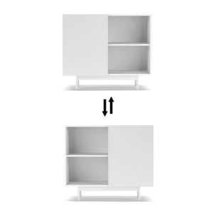 Aparador 1 puerta Printed blanco 78x90x34 cm