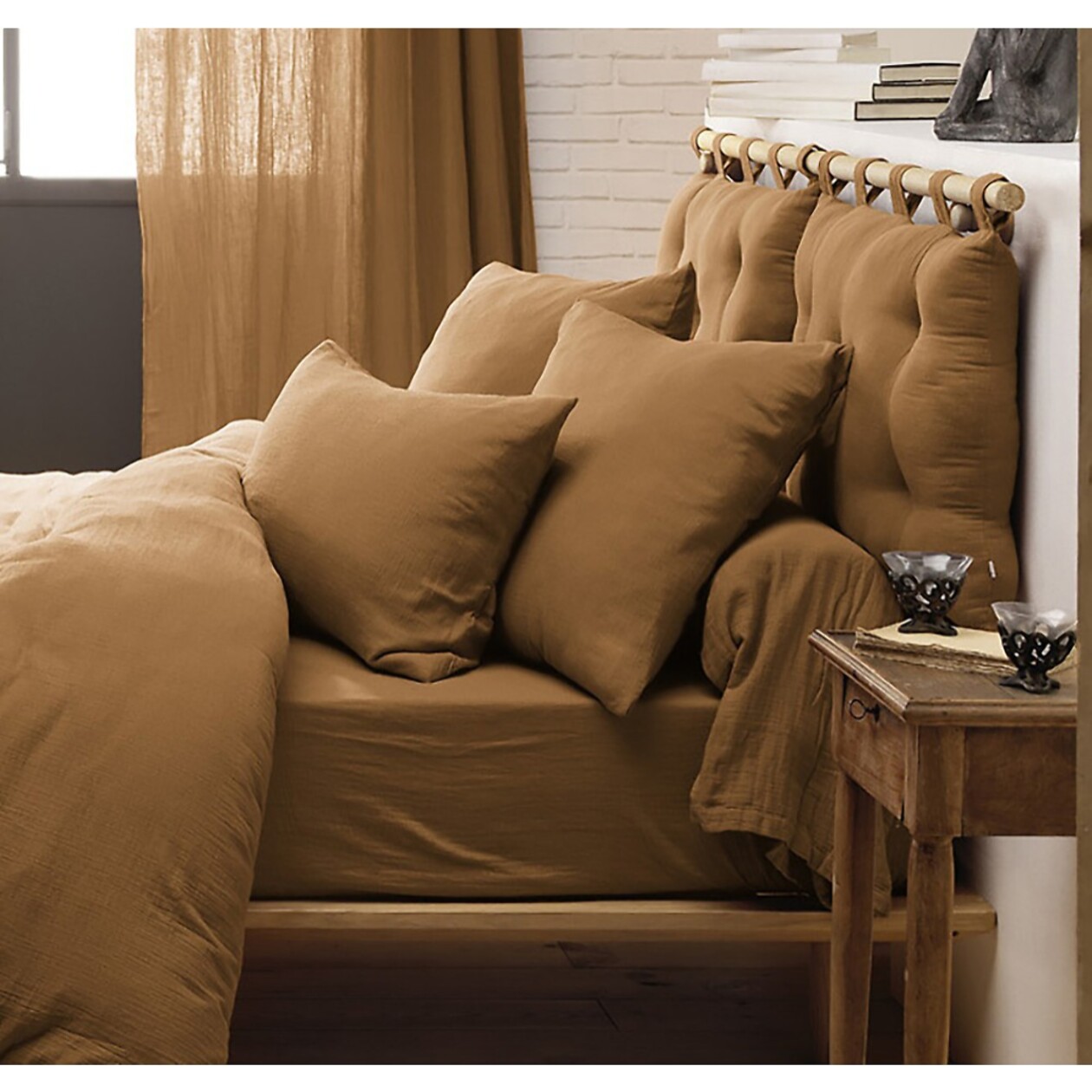 Taie D'oreiller 100 % gaze De Coton Terracotta