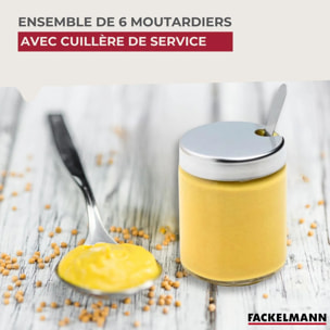 Set de 2 moutardiers en verre et inox Fackelmann Basic