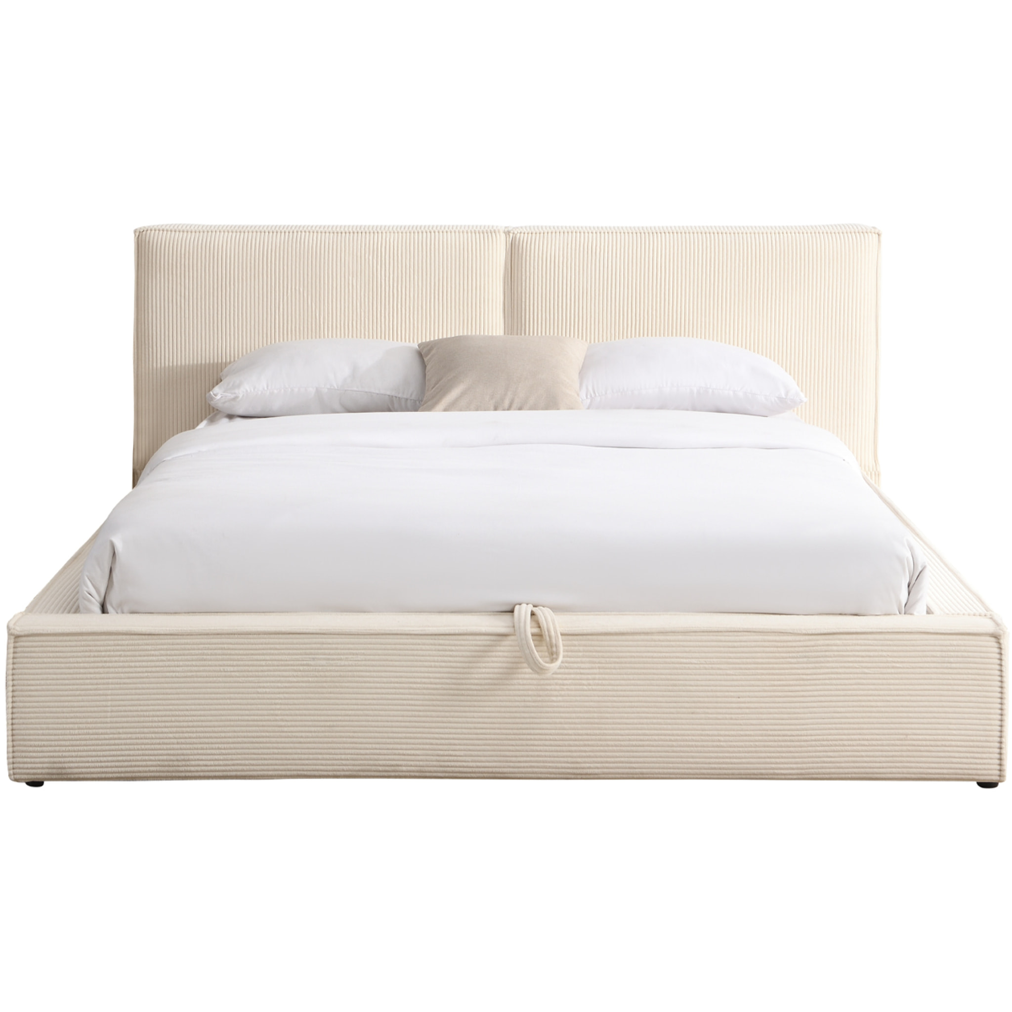 Lit coffre avec tête de lit en velours côtelé - ARNO