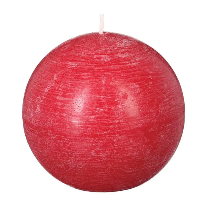 Bougie boule rustique rouge 445g
