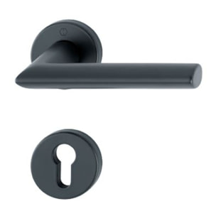 Paire de béquilles sur rosace Stockholm HOPPE 1140/42K/42KS Noir mat - Clé i - 11688464