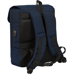 Mochila con solapa portatil 13,3+usb safta business "dark blue"