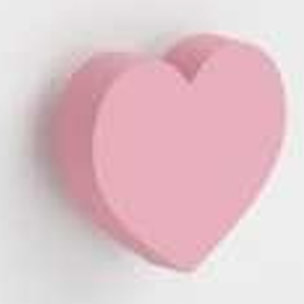 Comodino per cameretta Emi bianco con maniglia a cuore rosa