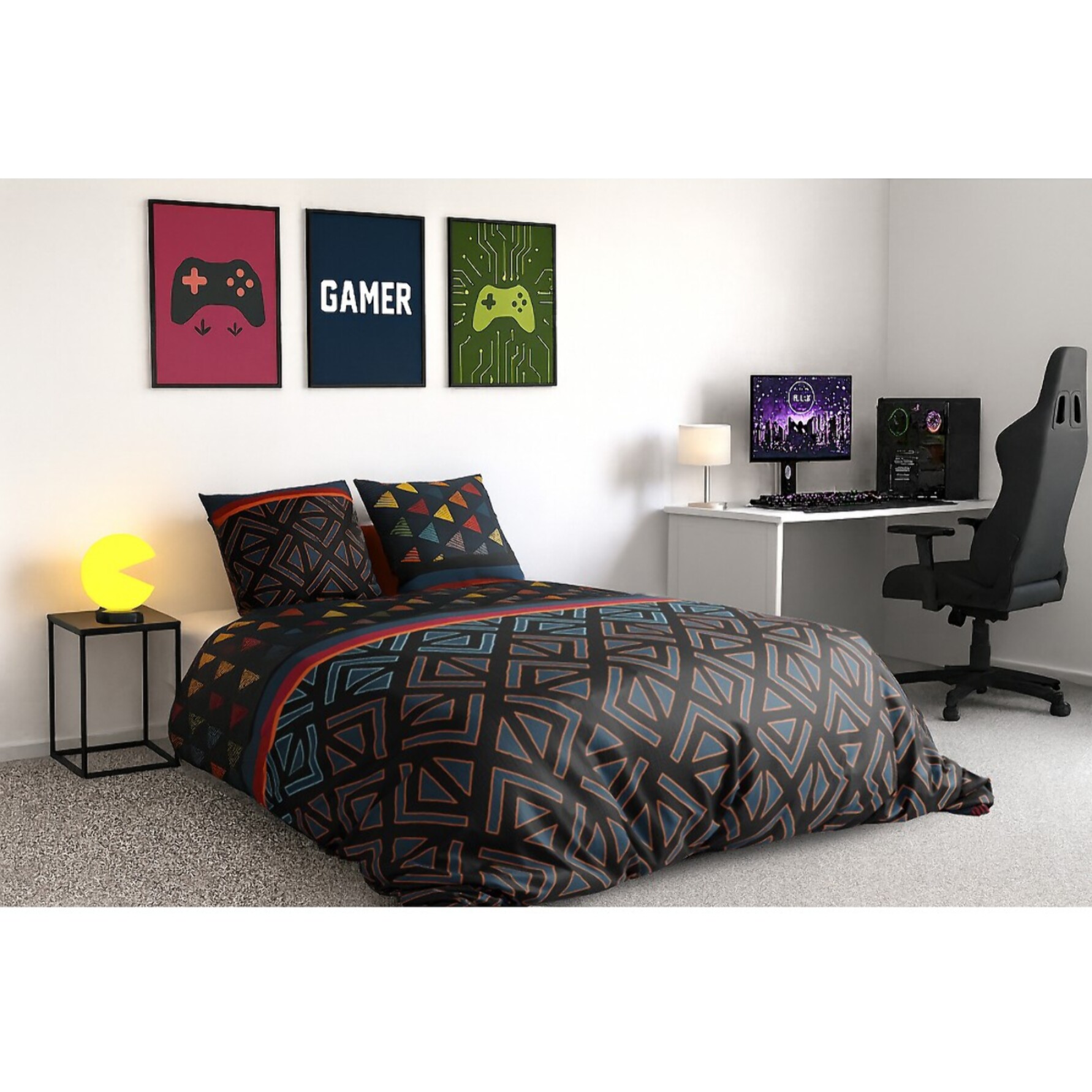 Parure Housse De Couette 3pcs 100% coton 57fils Holi