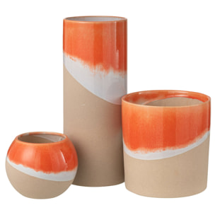 J-Line Vase Cylindre - céramique - orange/naturel - large