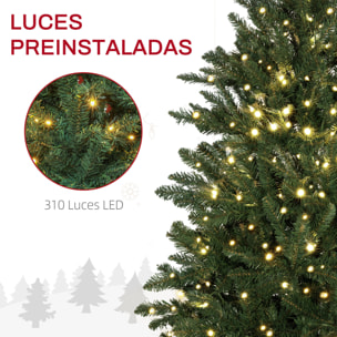 Árbol de Navidad 180 cm Árbol de Navidad Artificial con 310 Luces LED 872 Ramas y Soporte de Metal Árbol Navideño para Salón Interior Verde