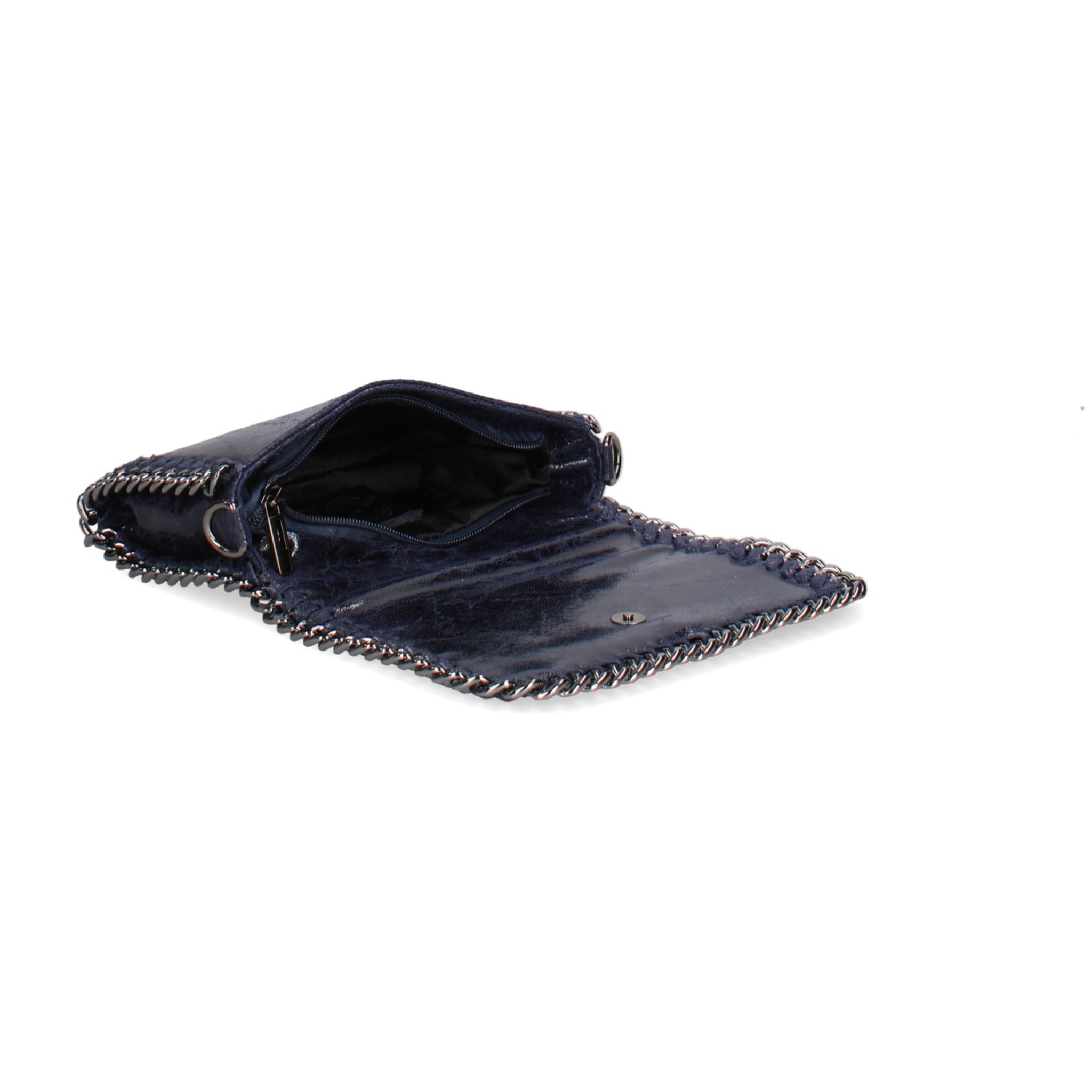 Borsa a tracolla da donna Made in Italy - Eolian Nova - Pelle scamosciata stampata - 22.0 x 13.0 x 4.0 cm