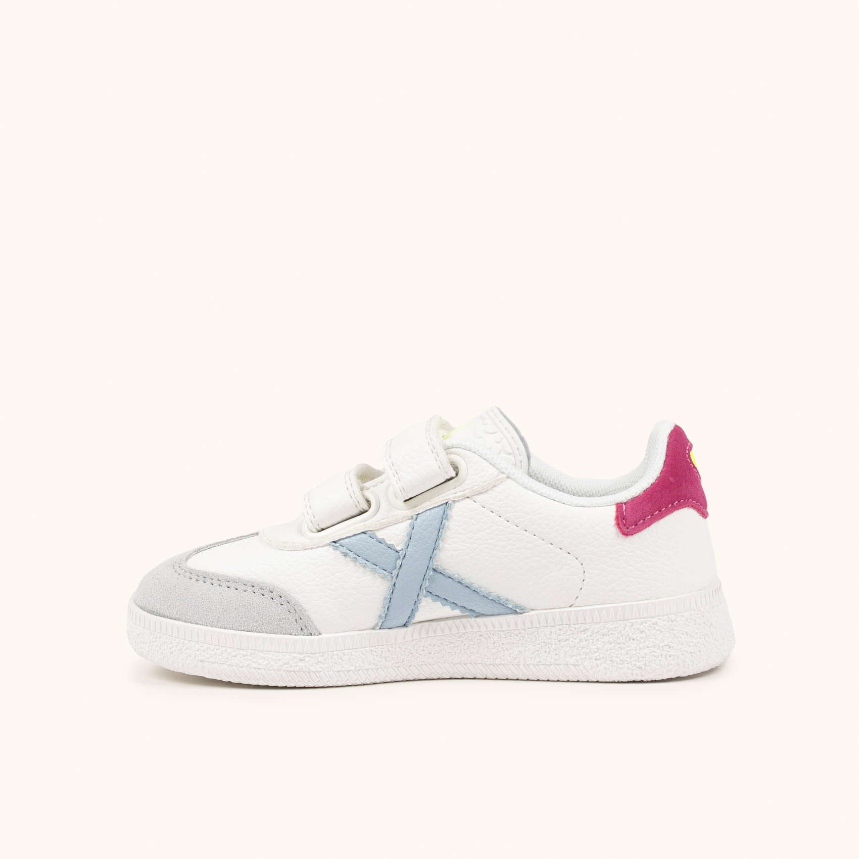 Zapatillas Infantiles con Velcro Blancas y Detalles Pastel MUNICH MINI BARRU VCO 15