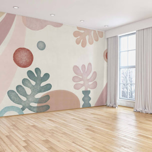 Papier peint panoramique Algues Artistiques Bleues Intissé