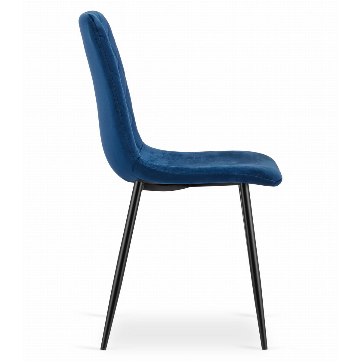 Set di 2 sedie Turin in velluto blu notte e metallo