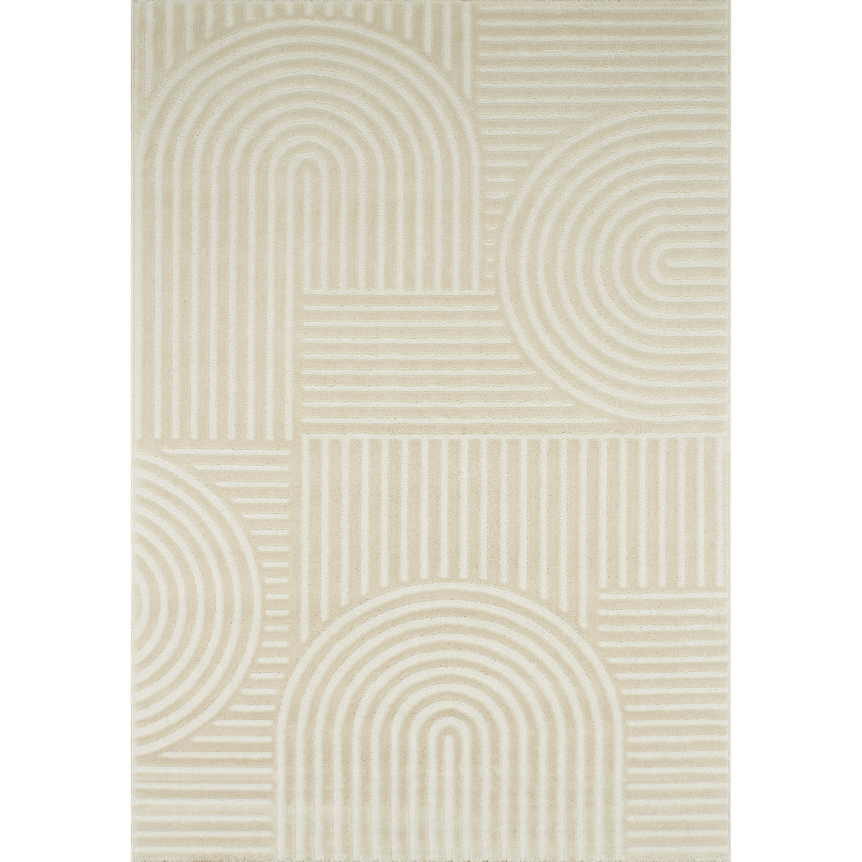 BIANCA - Tapis motif en relief crème