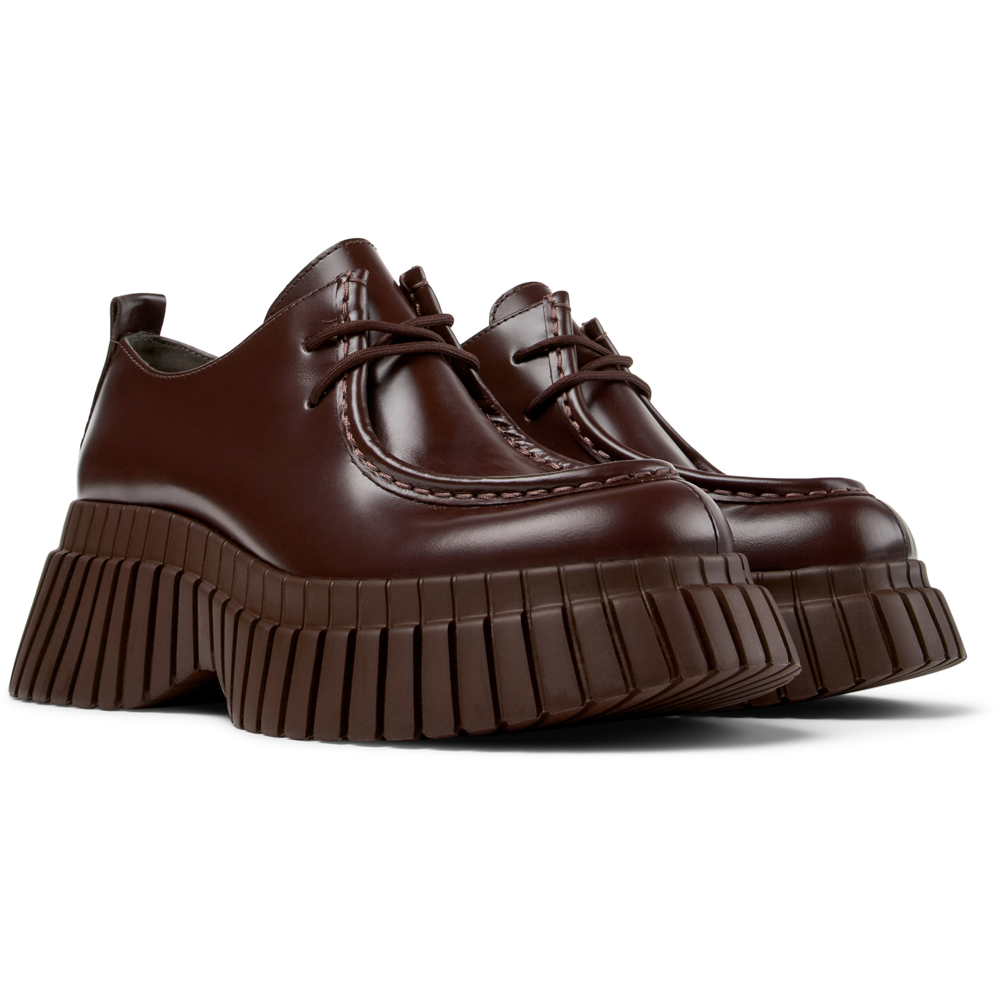 Zapatos de cordones - CAMPER BCN - Marron - Cuero liso