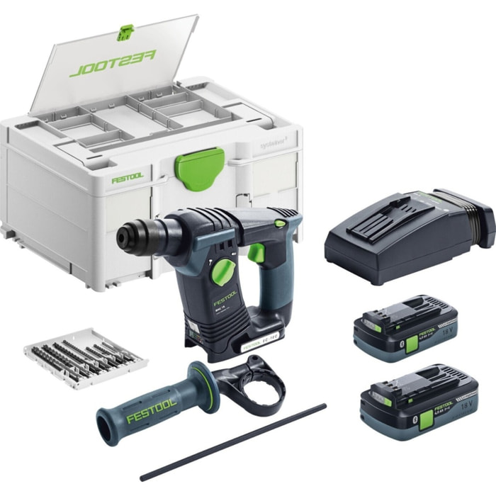 Perforateur sans fil BHC 18 HPC 4.0 I.PLUS - FESTOOL - avec 2 batteries 18V 5.0Ah - chargeur - Systainer - 577602