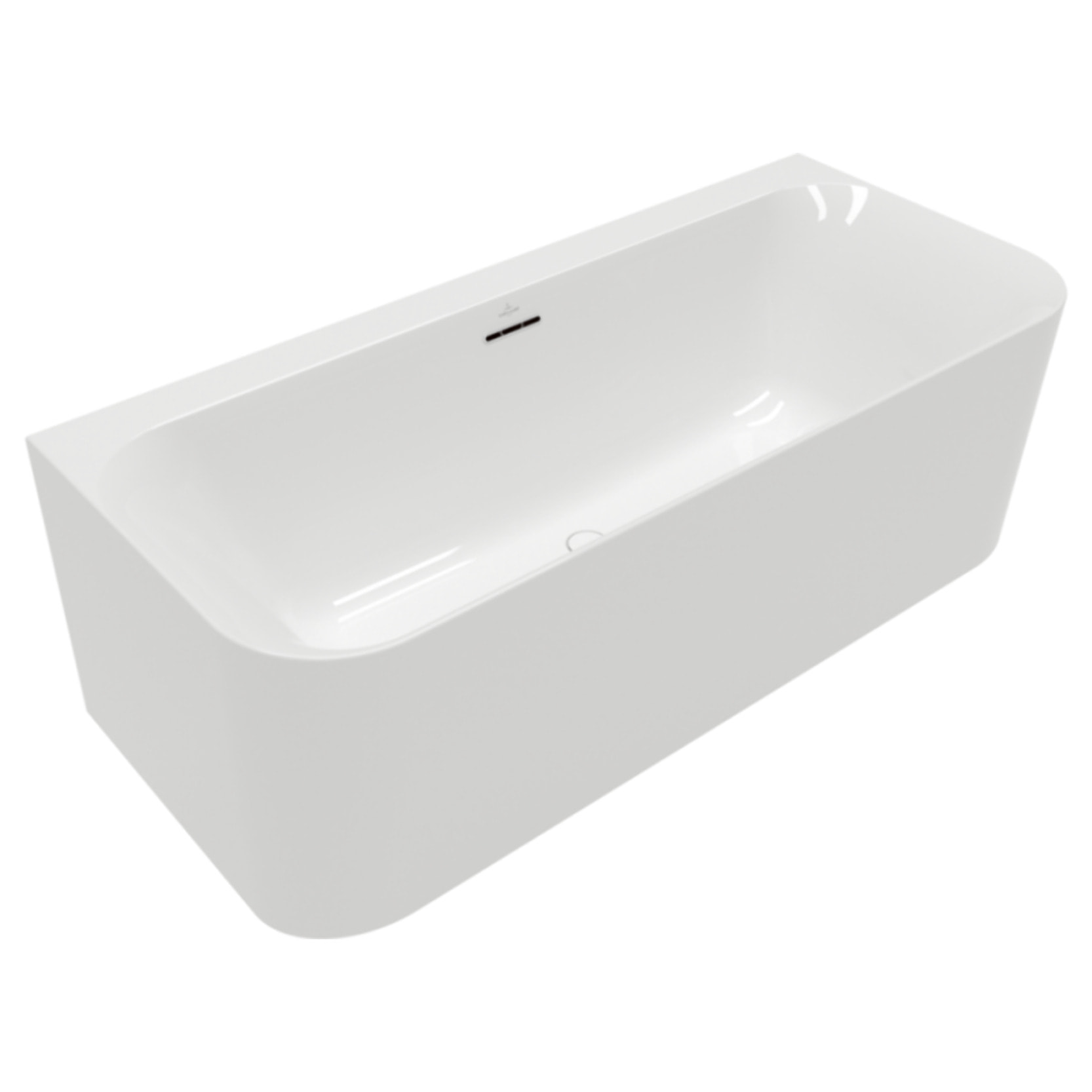 Baignoire murale semi-îlot VILLEROY & BOCH Loop & Friends avec bonde et trop-plein blanc