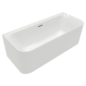 Baignoire murale semi-îlot VILLEROY & BOCH Loop & Friends avec bonde et trop-plein blanc
