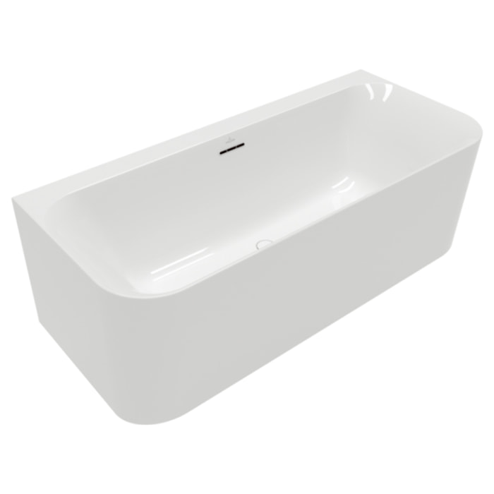 Baignoire murale semi-îlot VILLEROY & BOCH Loop & Friends avec bonde et trop-plein blanc