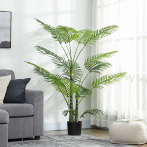 Palmier artificiel - plante artificielle H.175cm - 4 pieds 16 feuilles grand réalisme - pot inclus