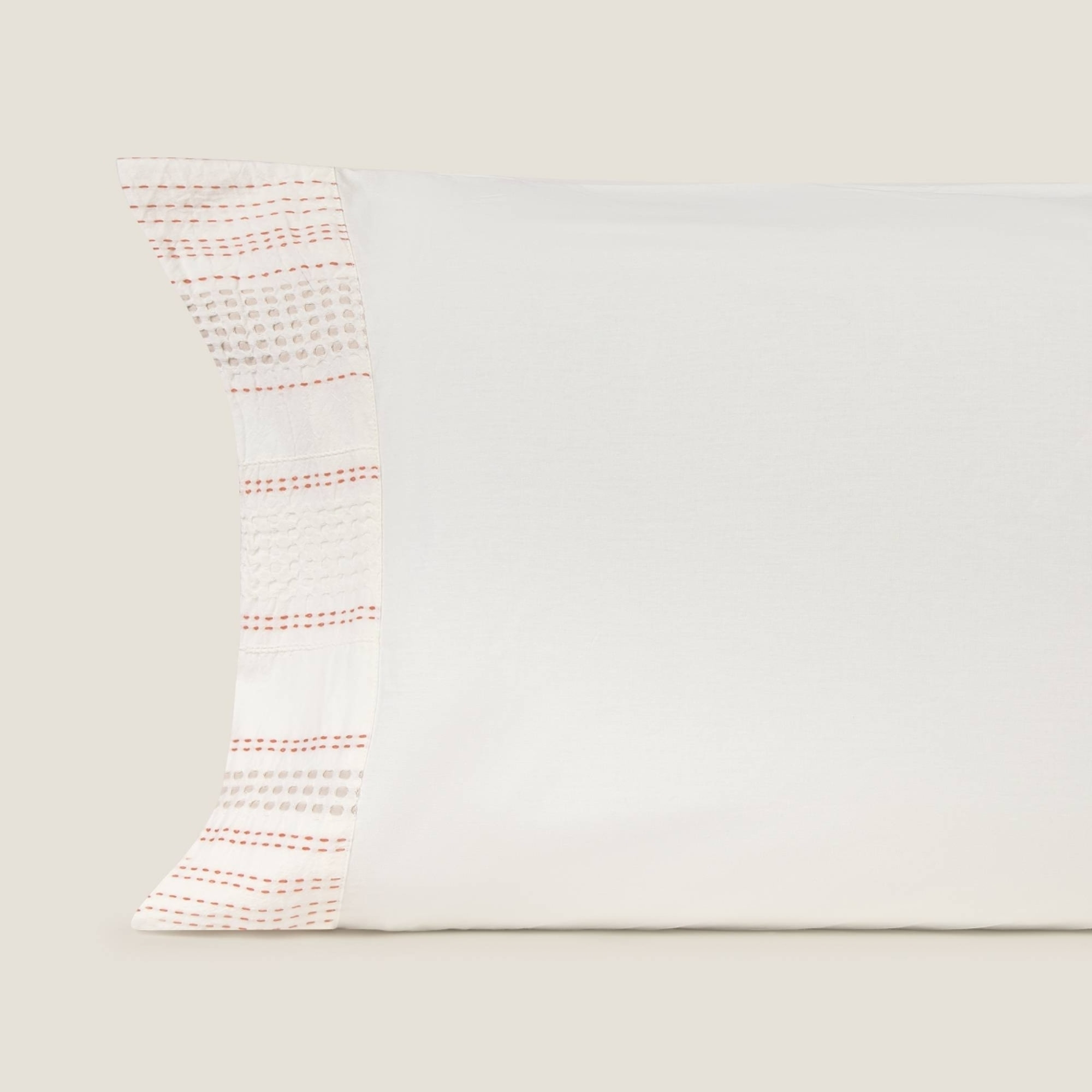 Funda de almohada algodón 180 hilos textura Ritlina color naranja 100% Algodón