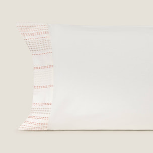 Funda de almohada algodón 180 hilos textura Ritlina color naranja 100% Algodón