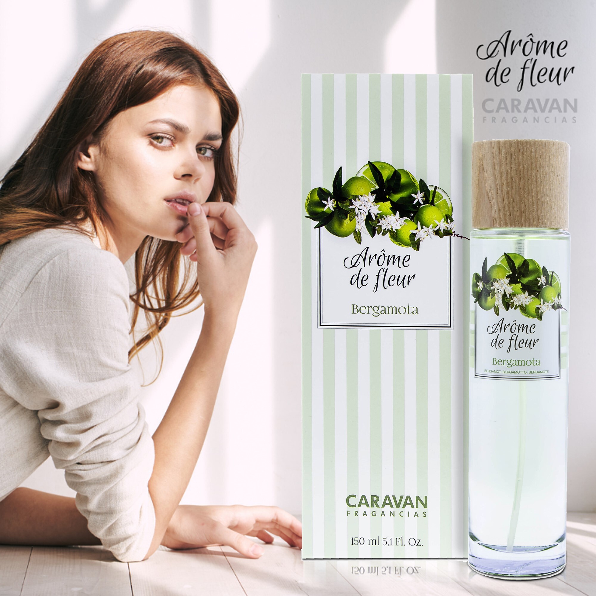 3x frasco 150 ml caravan arome de fleur bergamota