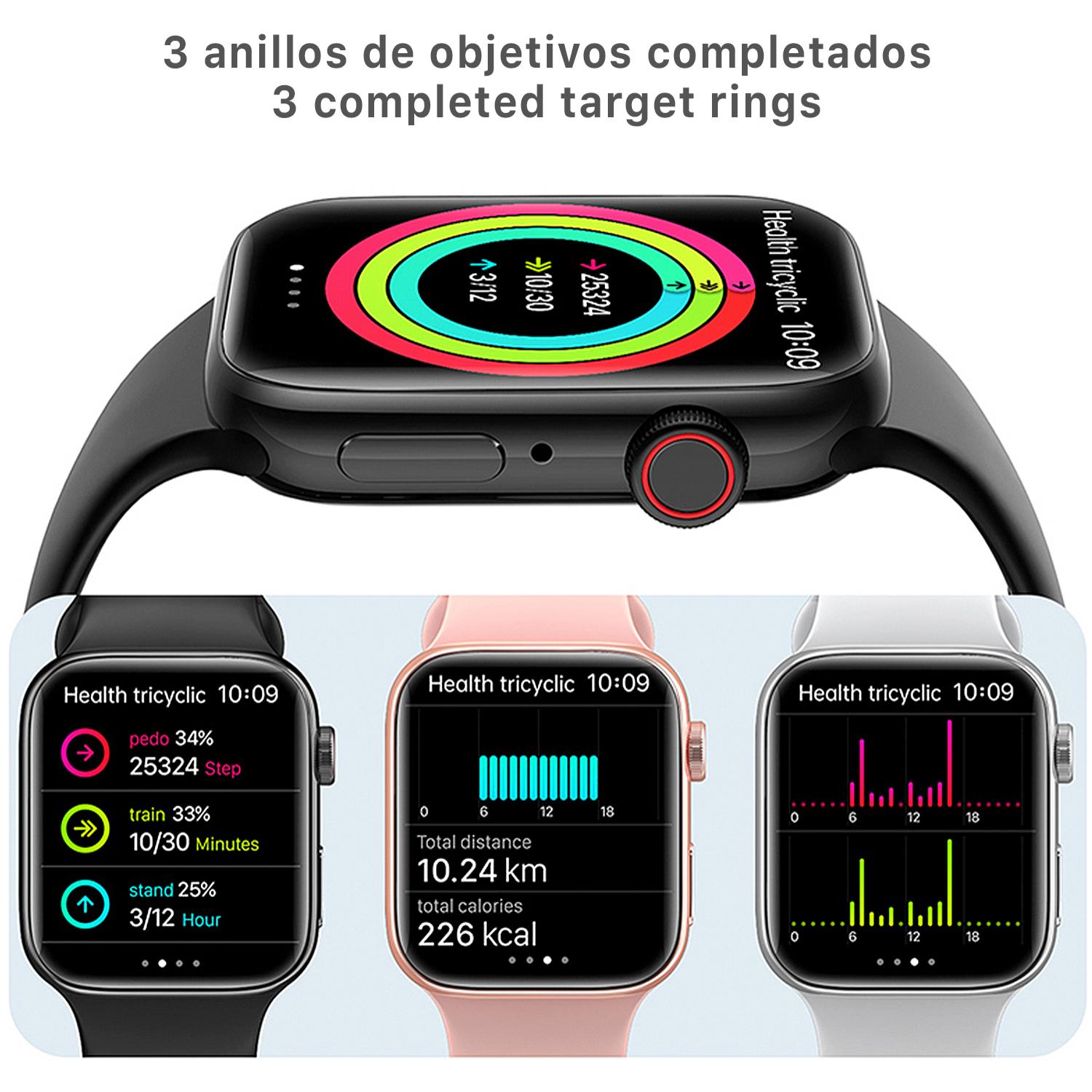 Smartwatch T900 Pro 8 con schermo 1.8 HR, monitoraggio frequenza cardiaca e O2 nel sangue. Varie modalità sportive, notifiche delle app.