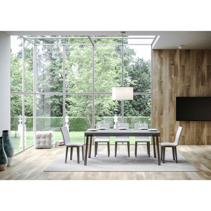 Tavolo allungabile 90x200/304 cm Rio cemento telaio Antracite