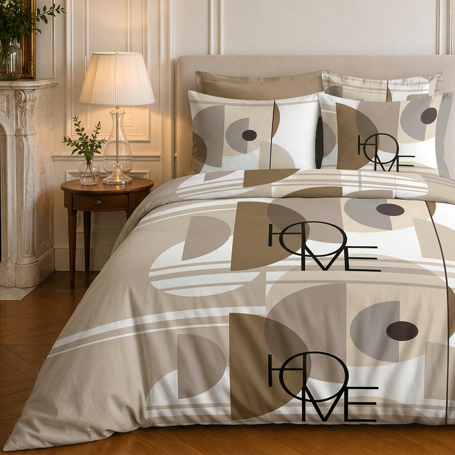 Parure housse de couette 100% coton motif géométrique - THÉODORE HOME