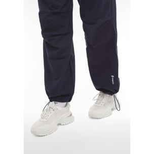 Pantaloni stile parachute pants in popeline