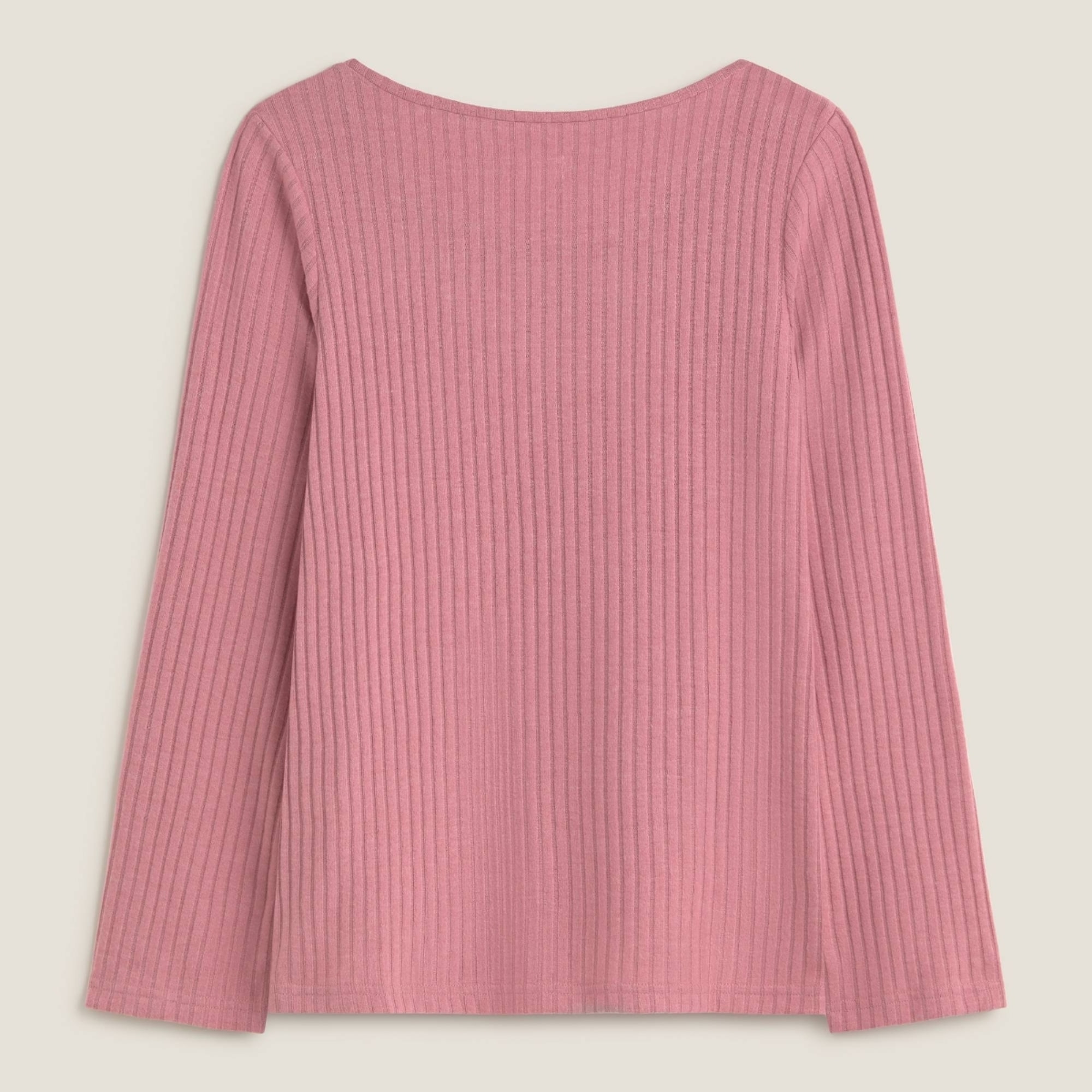 Camiseta de punto canalé Sisa color rosa Poliéster