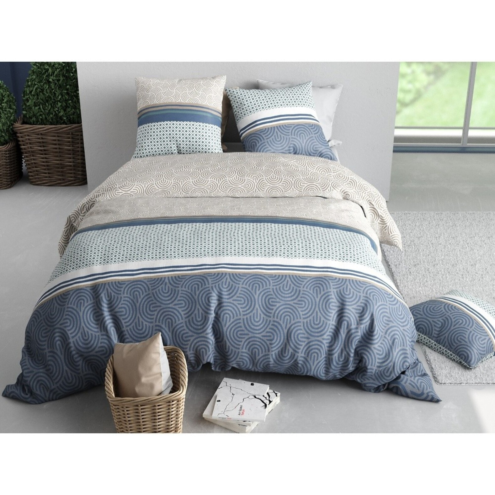 Parure housse de couette imprimée + 2 taies Canopée