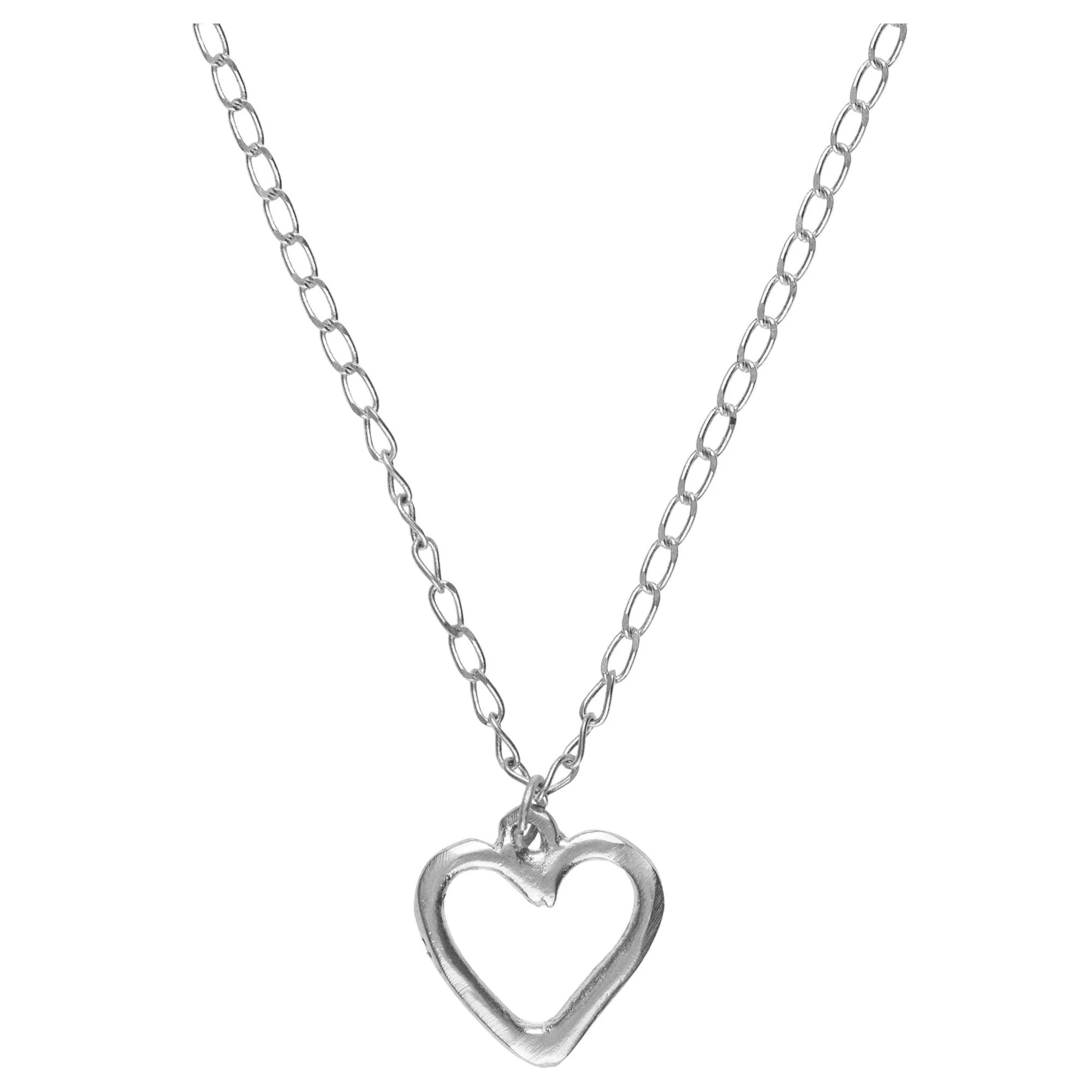 Gargantilla cadena plata chapado corazón Heart