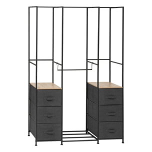 Penderie Tissa 2 étagères 6 tiroirs