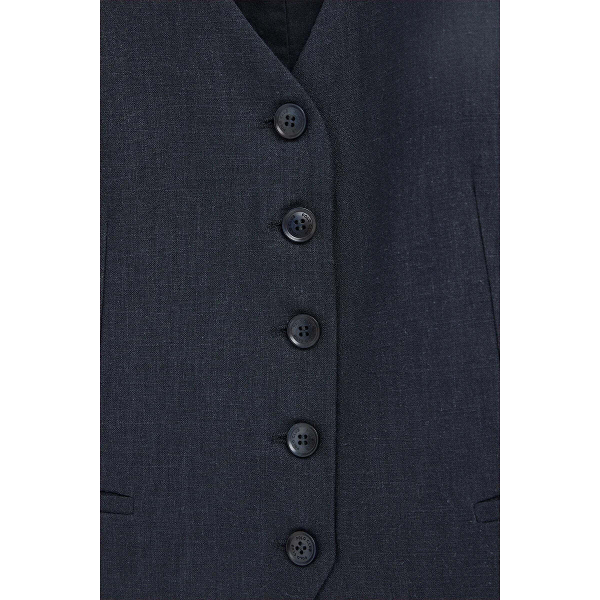 Gilet Verona in lino blu marino regular fit con logo Polo Club