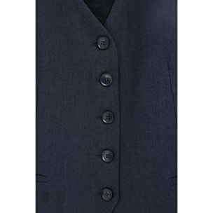 Gilet Verona in lino blu marino regular fit con logo Polo Club