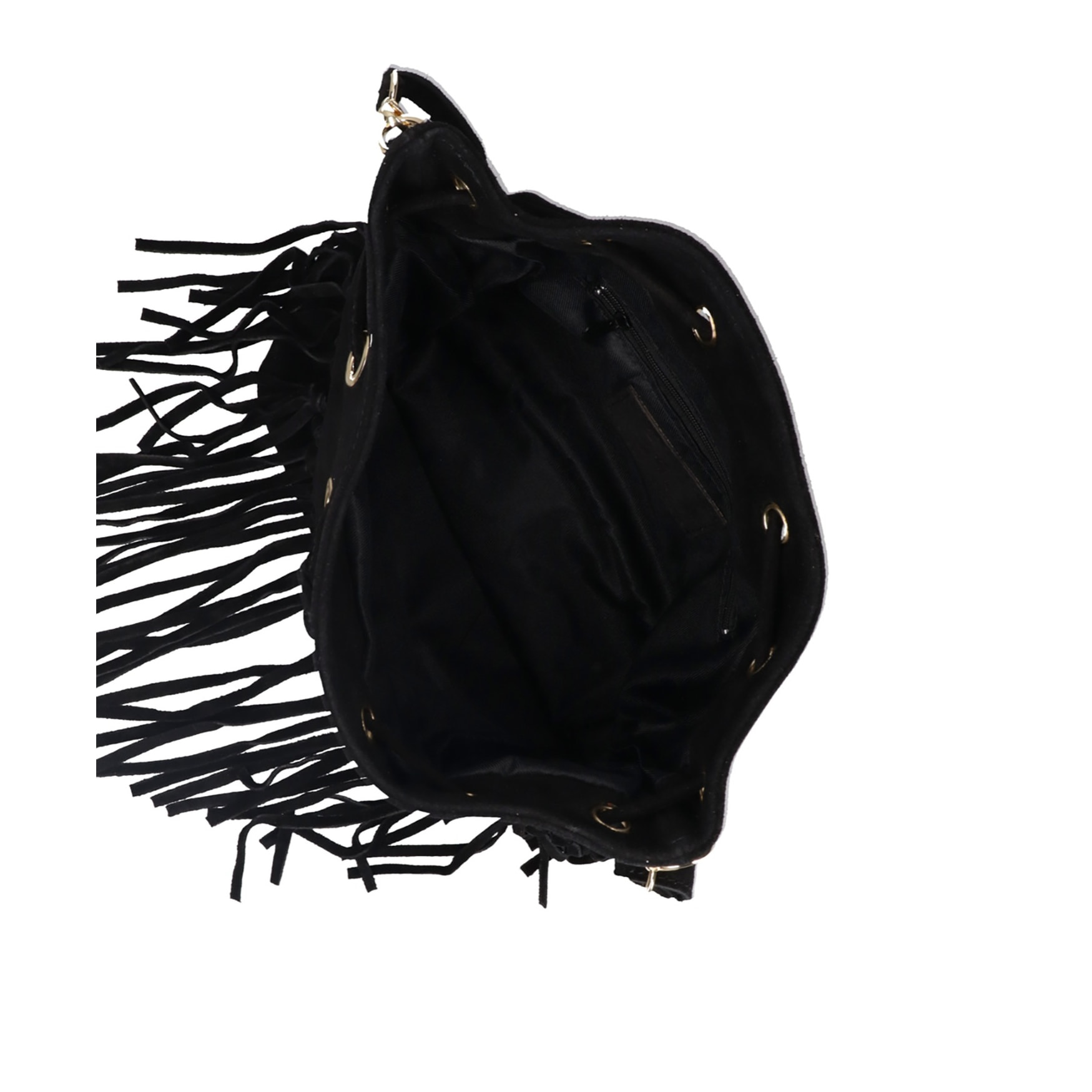 Borsa a secchiello da donna Made in Italy - Modello Umbria Plus - Pelle scamosciata - 25.0 x 22.0 x 13.0 cm