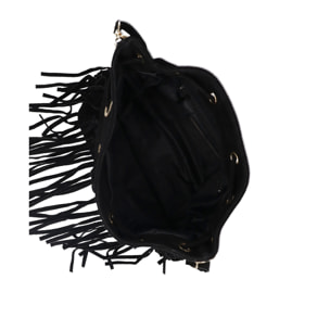 Borsa a secchiello da donna Made in Italy - Modello Umbria Plus - Pelle scamosciata - 25.0 x 22.0 x 13.0 cm