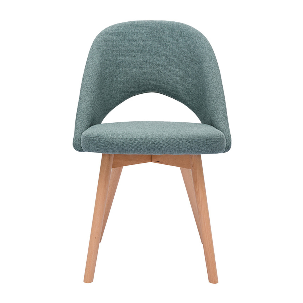 Chaises scandinaves en tissu vert de gris et bois clair (lot de 2) COSETTE