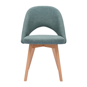 Chaises scandinaves en tissu vert de gris et bois clair (lot de 2) COSETTE