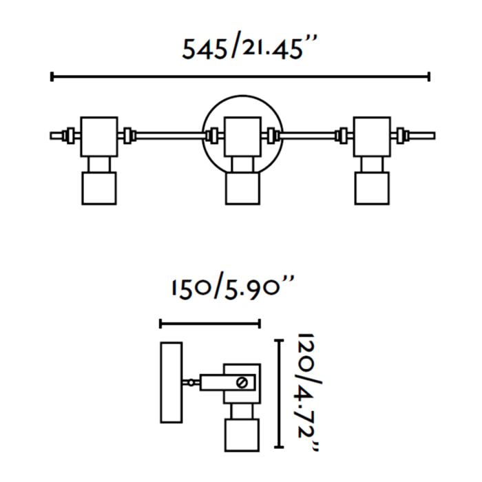 ERIS-3 Aplique gris LED