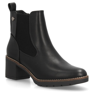 Botines de mujer estilo Chelsea con diseño clásico y paneles laterales