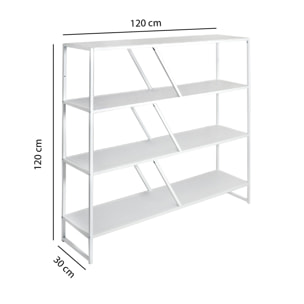 Libreria Otis Plus 4 Ripiani Met. Bianco Bordo Pvc