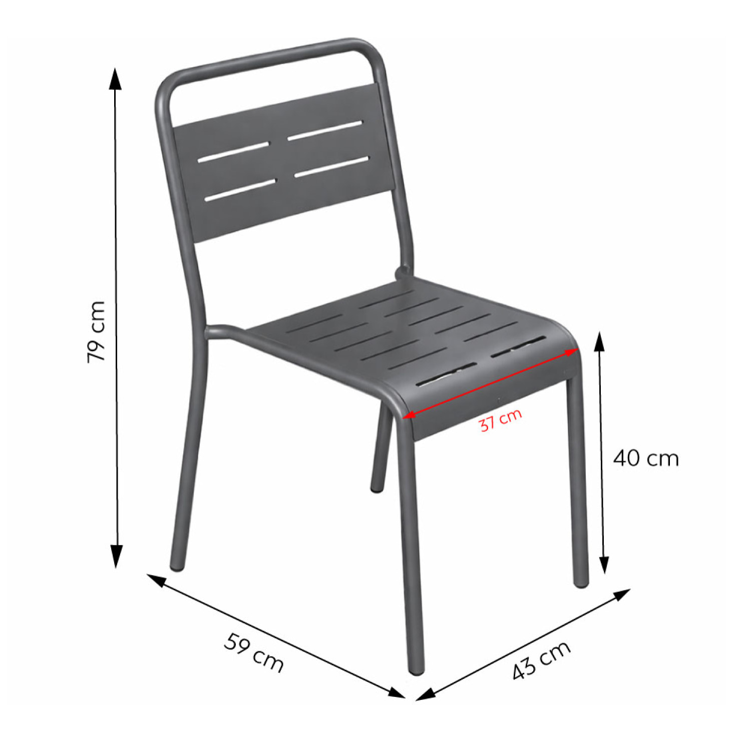 EVORA Ensemble table de jardin 120 cm et 4 chaises