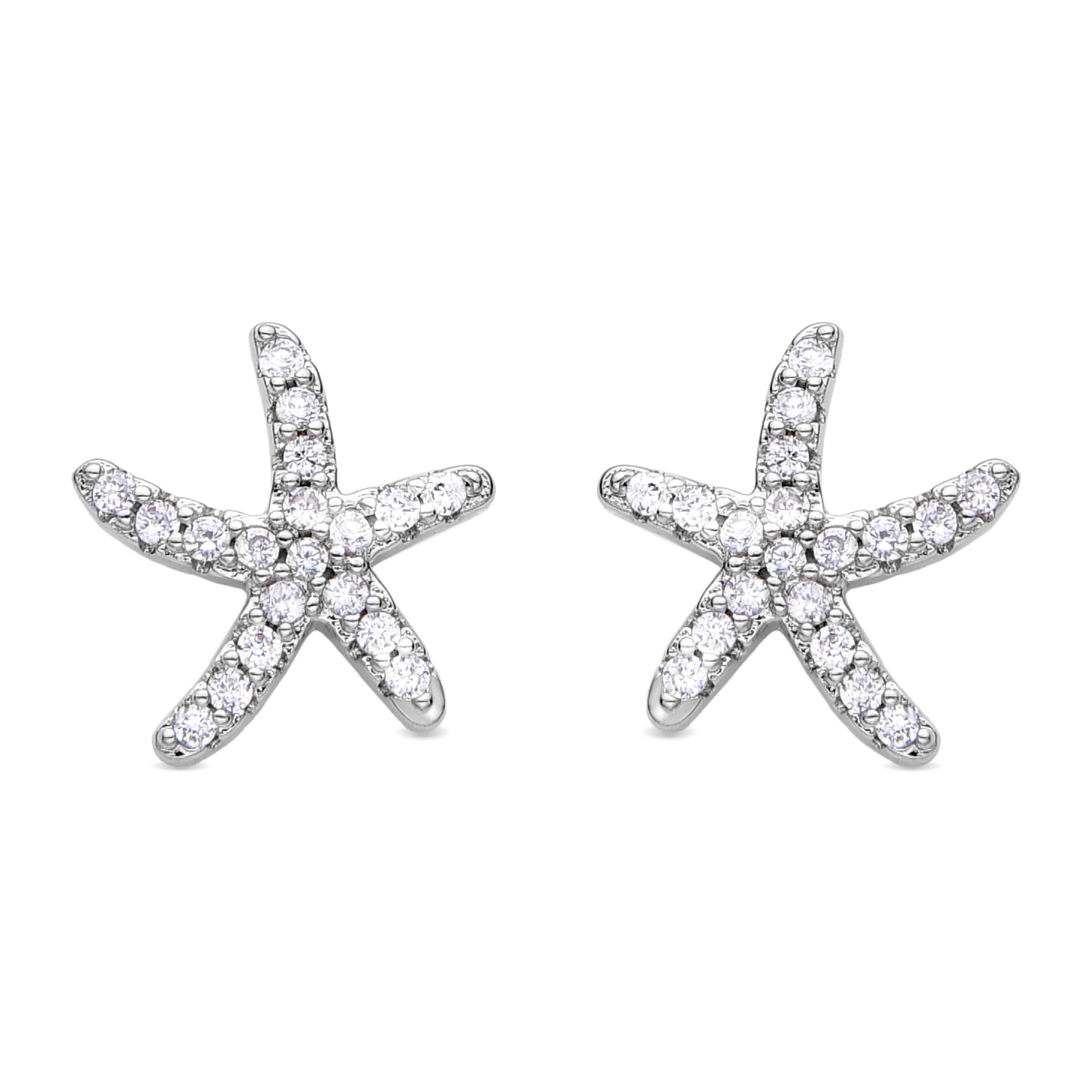Pendientes de Circonita Brillante acabados en rodio