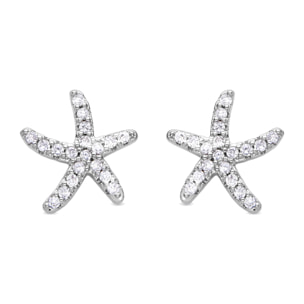 Pendientes de Circonita Brillante acabados en rodio