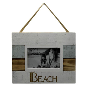 Portafoto da muro mare in legno "beach" rettangolare cm27x2h22