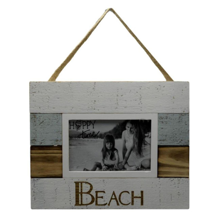 Portafoto da muro mare in legno "beach" rettangolare cm27x2h22