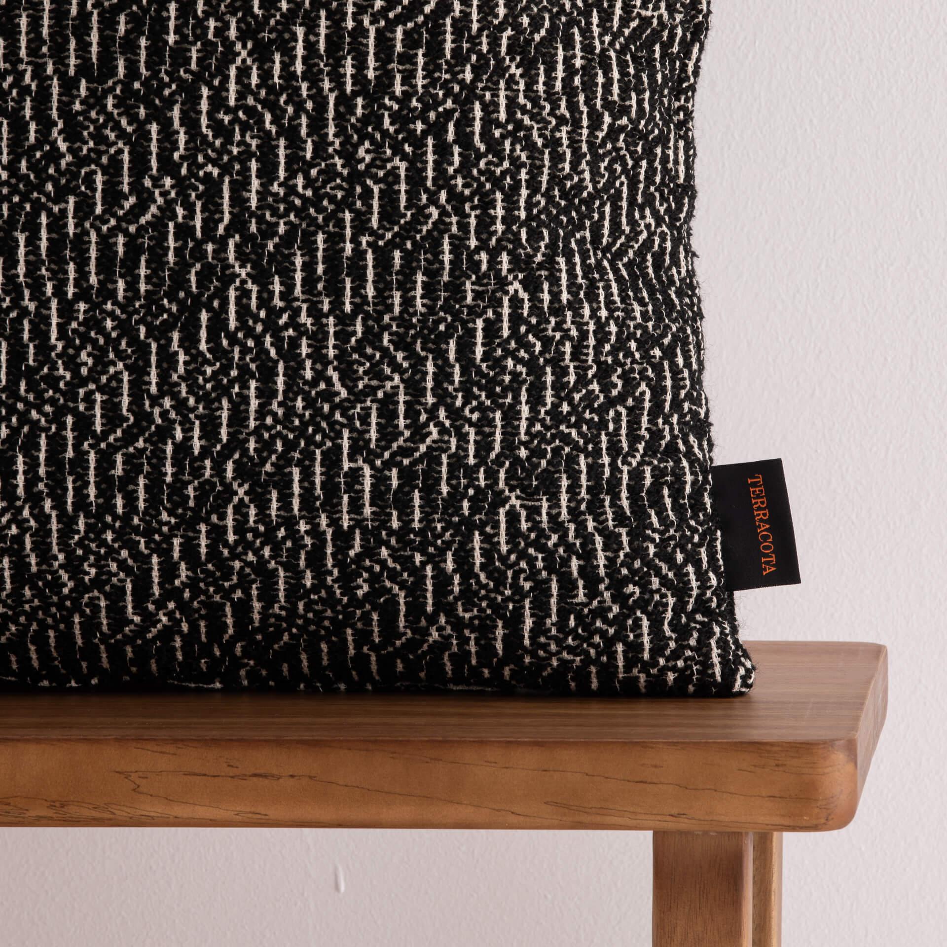 Housse de coussin jacquard 50x50 cm Benisa Noir