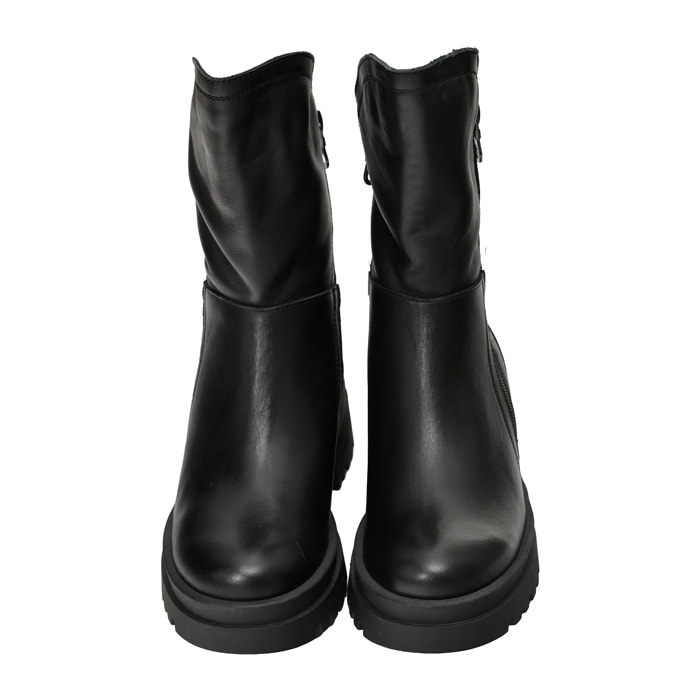 Stivaletti in vera pelle con doppia lampo