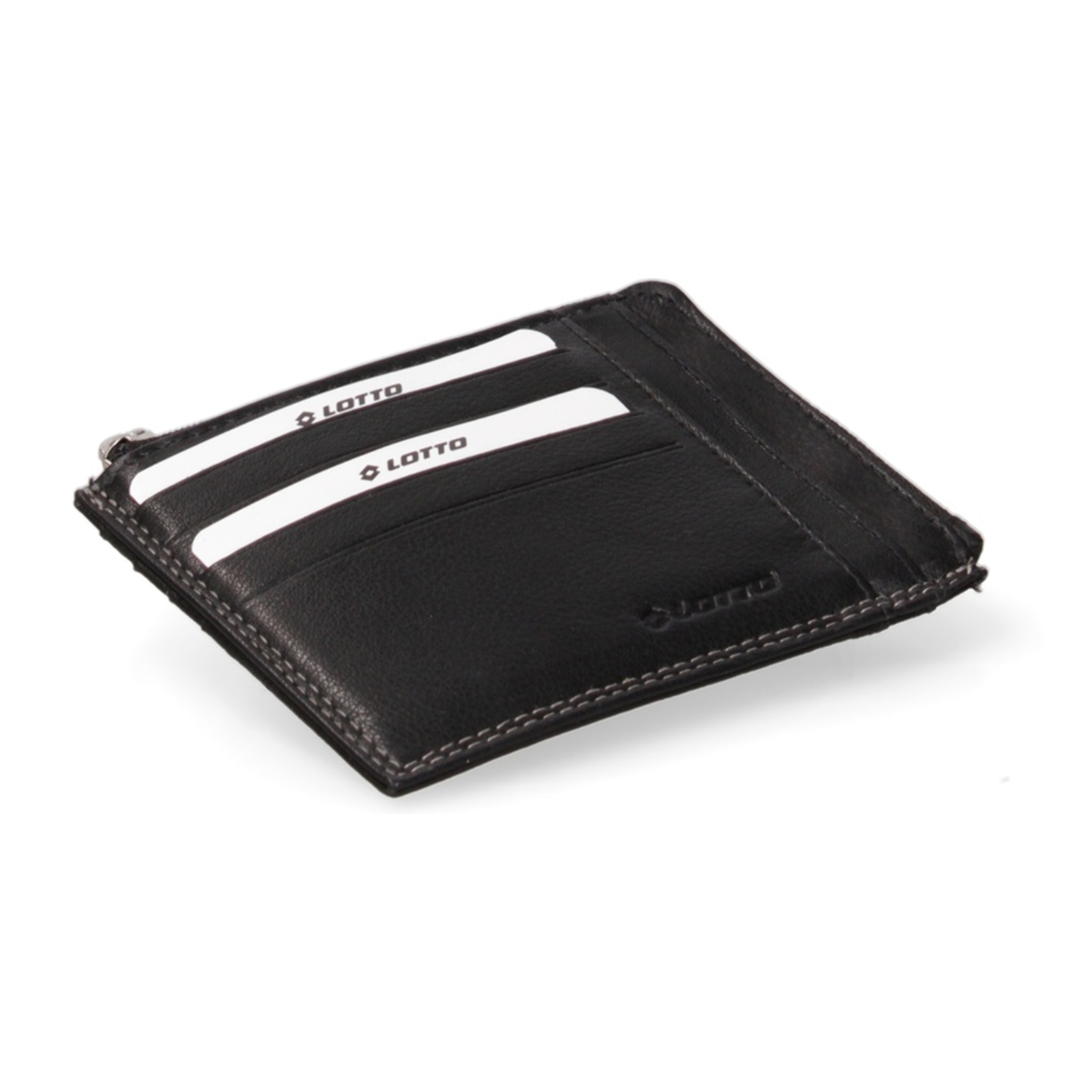 Portafoglio uomo in vera pelle - Modello False - Con Zip - 12.0 x 10.0 x 1.0 cm